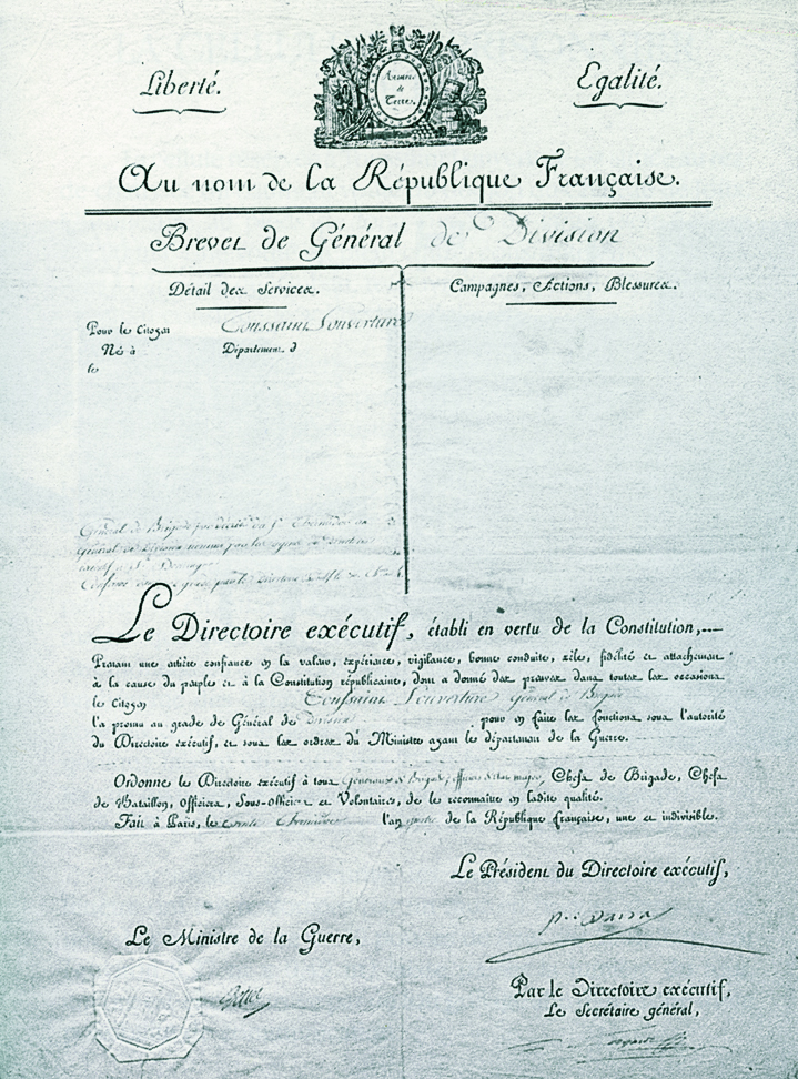 Brevet de général Toussaint Louverture,©RAE